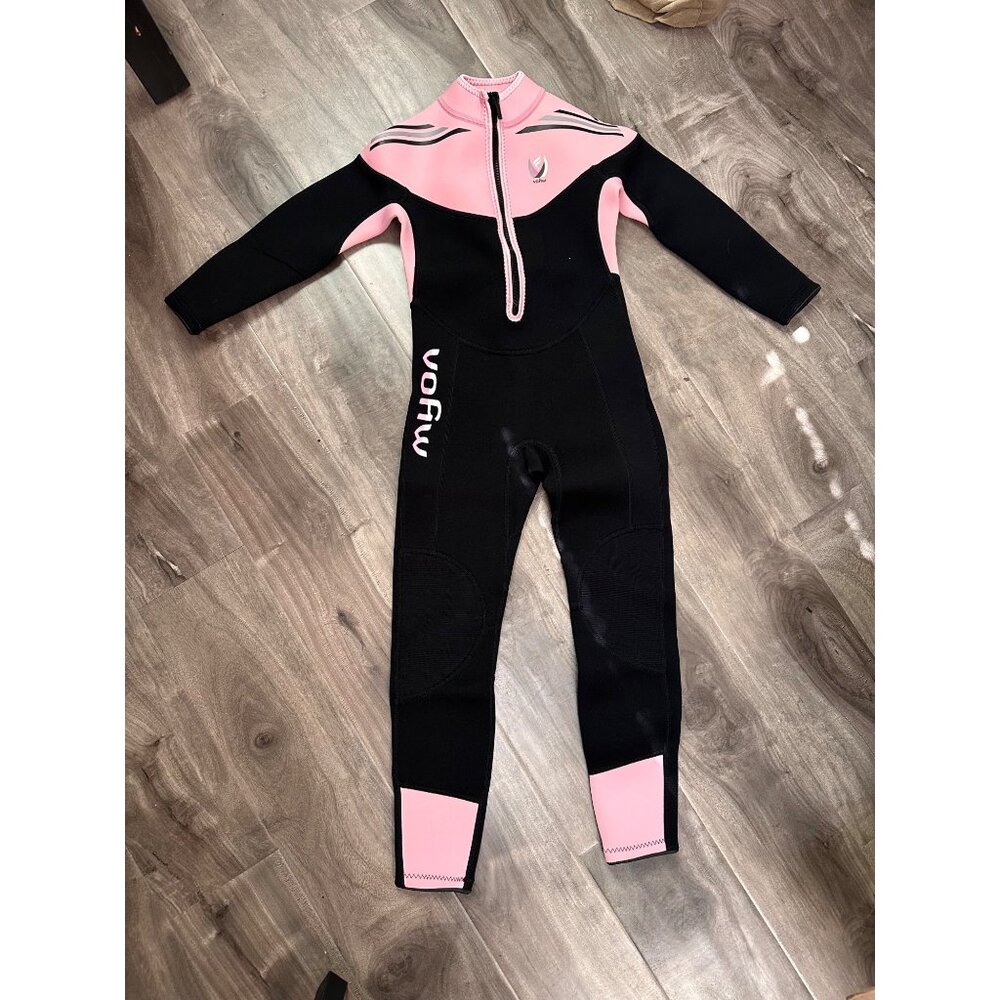 Wetsuit 3mm Neoprene Pink & Black Full Body Front Zip Size 6